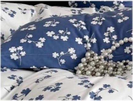 Bettwäsche-Set Trèfle - Kissenbezug und Wendeseite in Marineblau