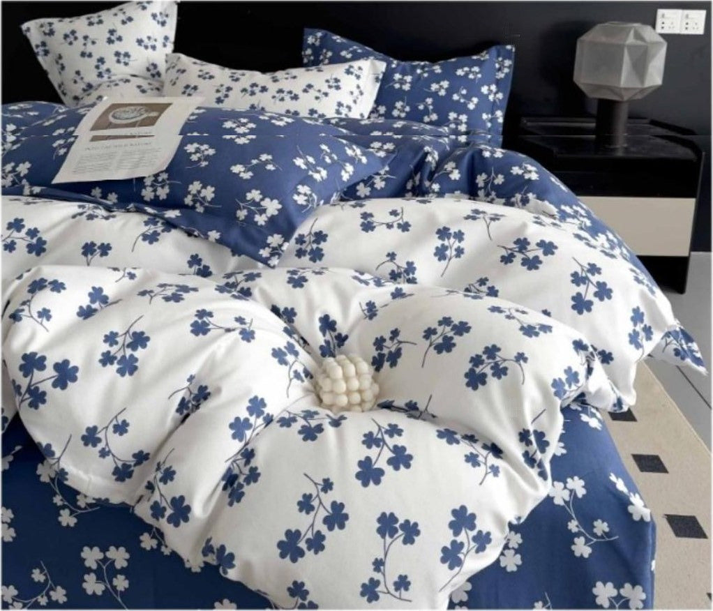Bettwäsche-Set Trèfle - blaue Kleeblüten